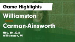 Williamston  vs  Carman-Ainsworth   Game Highlights - Nov. 30, 2021