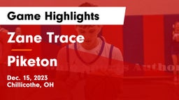 Zane Trace  vs Piketon  Game Highlights - Dec. 15, 2023