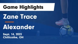 Zane Trace  vs Alexander  Game Highlights - Sept. 14, 2023