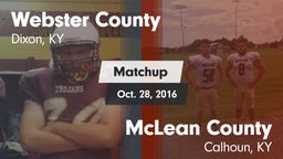 Matchup: Webster County High vs. McLean County  2016
