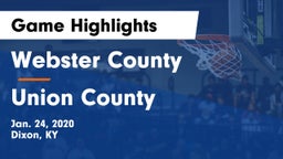 Webster County  vs Union County  Game Highlights - Jan. 24, 2020