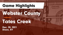 Webster County  vs Tates Creek  Game Highlights - Dec. 28, 2021