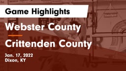 Webster County  vs Crittenden County  Game Highlights - Jan. 17, 2022