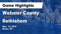 Webster County  vs Bethlehem  Game Highlights - Nov. 16, 2019