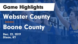 Webster County  vs Boone County  Game Highlights - Dec. 22, 2019