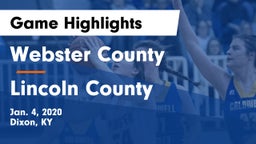 Webster County  vs Lincoln County  Game Highlights - Jan. 4, 2020