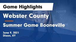 Webster County  vs Summer Game Booneville Game Highlights - June 9, 2021