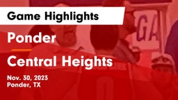 Ponder  vs Central Heights  Game Highlights - Nov. 30, 2023