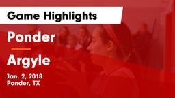 Ponder  vs Argyle  Game Highlights - Jan. 2, 2018