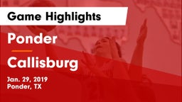 Ponder  vs Callisburg  Game Highlights - Jan. 29, 2019