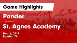 Ponder  vs St. Agnes Academy Game Highlights - Dec. 6, 2019