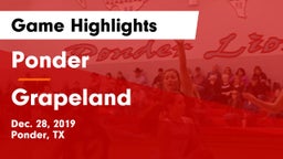Ponder  vs Grapeland  Game Highlights - Dec. 28, 2019