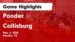 Ponder  vs Callisburg  Game Highlights - Feb. 4, 2020