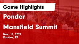 Ponder  vs Mansfield Summit Game Highlights - Nov. 11, 2021