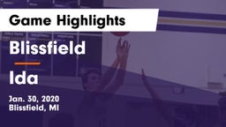 Blissfield  vs Ida  Game Highlights - Jan. 30, 2020
