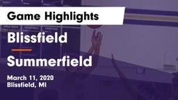 Blissfield  vs Summerfield Game Highlights - March 11, 2020