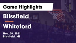 Blissfield  vs Whiteford Game Highlights - Nov. 30, 2021
