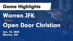 Warren JFK vs Open Door Christian  Game Highlights - Jan. 18, 2020