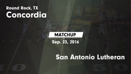 Matchup: Concordia Academy vs. San Antonio Lutheran  2016