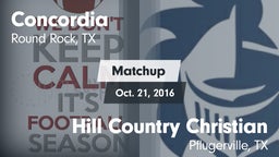 Matchup: Concordia Academy vs. Hill Country Christian  2016