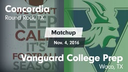 Matchup: Concordia Academy vs. Vanguard College Prep  2016