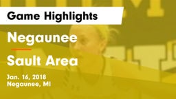 Negaunee  vs Sault Area  Game Highlights - Jan. 16, 2018