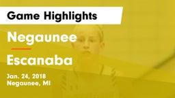Negaunee  vs Escanaba  Game Highlights - Jan. 24, 2018