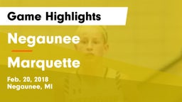 Negaunee  vs Marquette  Game Highlights - Feb. 20, 2018