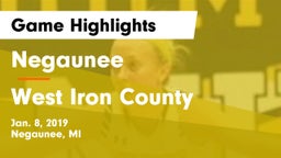Negaunee  vs West Iron County  Game Highlights - Jan. 8, 2019