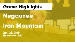 Negaunee  vs Iron Mountain  Game Highlights - Jan. 25, 2019