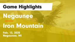 Negaunee  vs Iron Mountain  Game Highlights - Feb. 13, 2020
