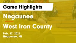 Negaunee  vs West Iron County  Game Highlights - Feb. 17, 2021