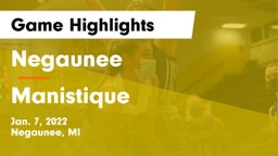 Negaunee  vs Manistique Game Highlights - Jan. 7, 2022