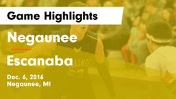 Negaunee  vs Escanaba  Game Highlights - Dec. 6, 2016