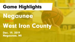 Negaunee  vs West Iron County  Game Highlights - Dec. 19, 2019