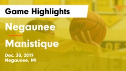 Negaunee  vs Manistique  Game Highlights - Dec. 30, 2019