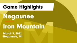 Negaunee  vs Iron Mountain  Game Highlights - March 3, 2022