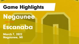 Negaunee  vs Escanaba  Game Highlights - March 7, 2022