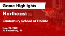 Northeast  vs Canterbury School of Florida Game Highlights - Nov. 23, 2020
