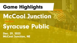 McCool Junction  vs Syracuse Public  Game Highlights - Dec. 29, 2023