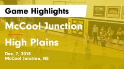 McCool Junction  vs High Plains  Game Highlights - Dec. 7, 2018