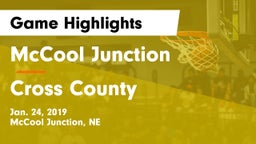 McCool Junction  vs Cross County  Game Highlights - Jan. 24, 2019