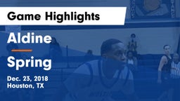 Aldine  vs Spring  Game Highlights - Dec. 23, 2018