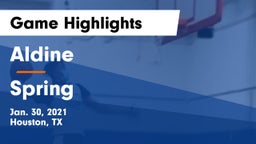 Aldine  vs Spring  Game Highlights - Jan. 30, 2021