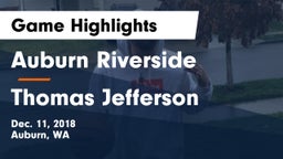 	Auburn Riverside  vs Thomas Jefferson  Game Highlights - Dec. 11, 2018