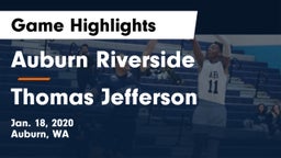 	Auburn Riverside  vs Thomas Jefferson  Game Highlights - Jan. 18, 2020