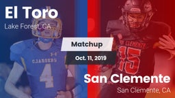 Matchup: El Toro  vs. San Clemente  2019
