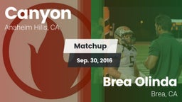 Matchup: Canyon  vs. Brea Olinda  2016