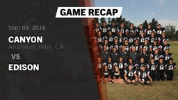 Recap: Canyon  vs. Edison  2016