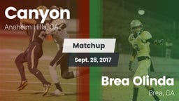 Matchup: Canyon  vs. Brea Olinda  2017